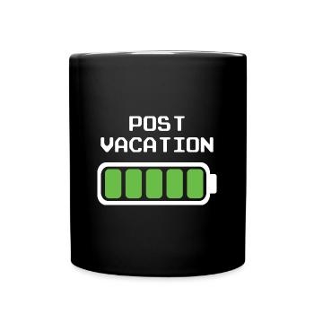 Recharge your batteries on holiday. The batteries are full - Full Colour Mug - black - Front