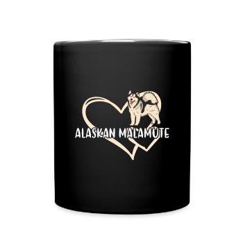 Alaskan Malamute Heart - Full Colour Mug - black - Front