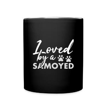 Aimé par un Samoyède - Mug uni - noir - Devant