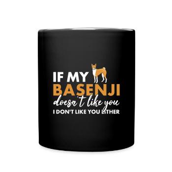 Chien si mon Basenji ne t’aime pas - Mug uni - noir - Devant