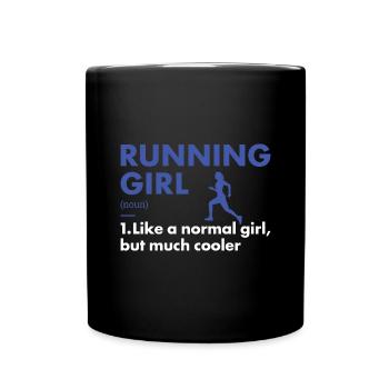 Sport Girl Running - Full Colour Mug - black - Front