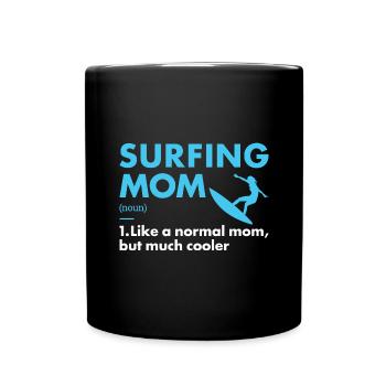 Sport Mom Surfing - Tasse einfarbig - Schwarz - Vorne