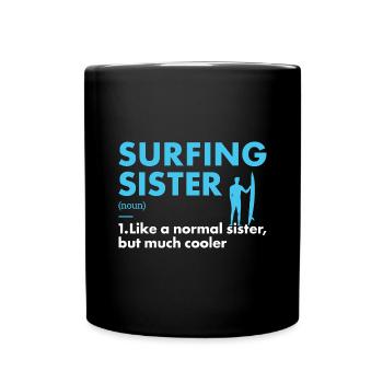 Sport Sister Surfing - Full Colour Mug - black - Front