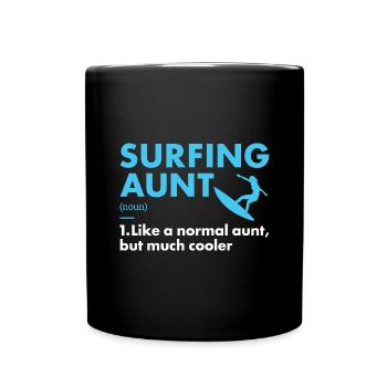 Sport Aunt Surfing - Tasse einfarbig - Schwarz - Vorne