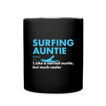 Sport Auntie Surfing - Tasse einfarbig - Schwarz - Vorne