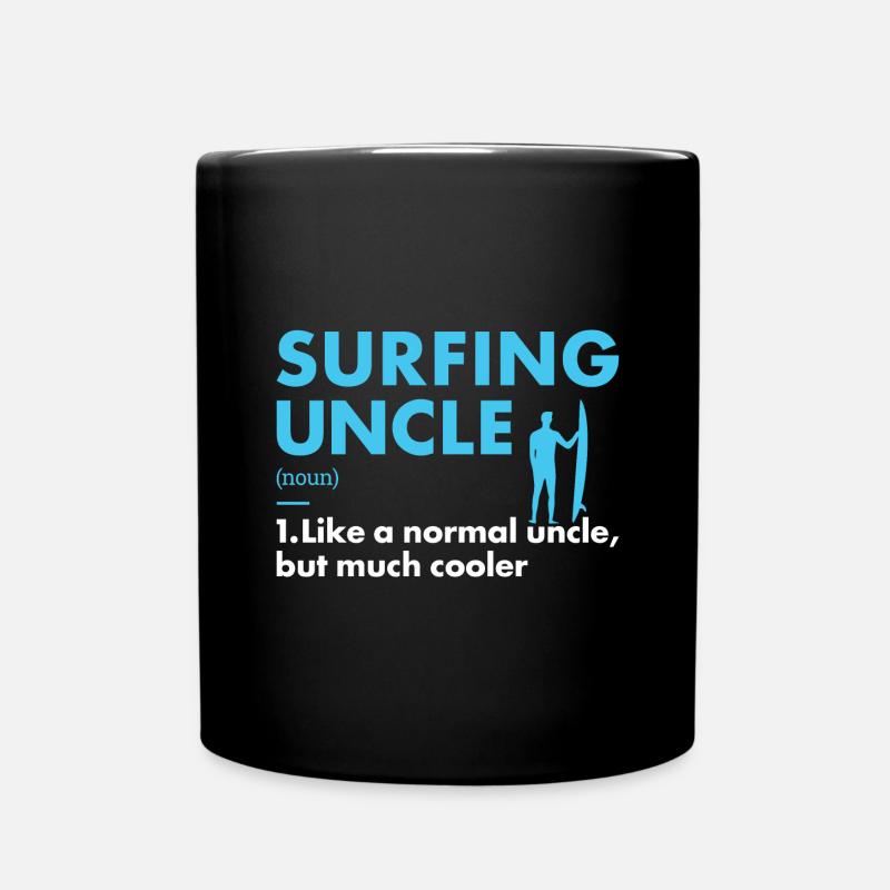 Sport Uncle Surfing - Tasse einfarbig - Schwarz