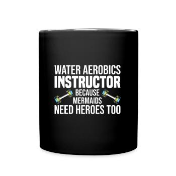 Water Aerobics - Tasse einfarbig - Schwarz - Vorne