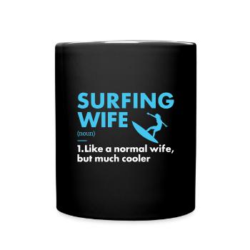 Sport Wife Surfing - Full Colour Mug - black - Front