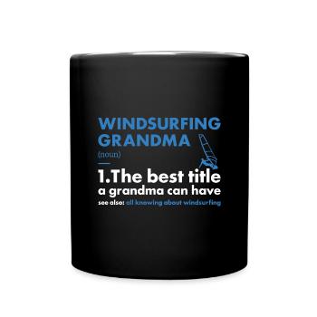 Sport Grandma Windsurfing - Full Colour Mug - black - Front