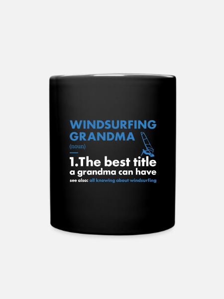 Sport Grandma Windsurfing - Tasse einfarbig - Schwarz