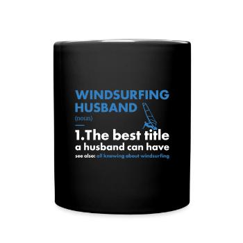 Sport Husband Windsurfing - Full Colour Mug - black - Front