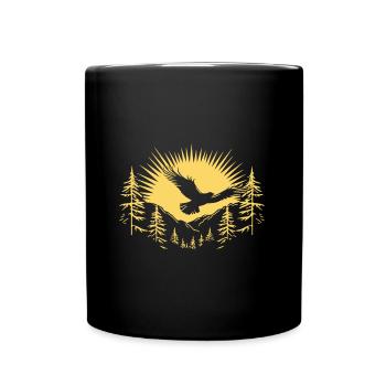 Adler - Tasse einfarbig - Schwarz - Vorne