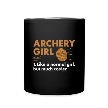 Sport Girl Archery - Full Colour Mug - black - Front