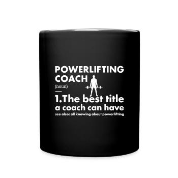Sport Coach Powerlifting - Tasse einfarbig - Schwarz - Vorne