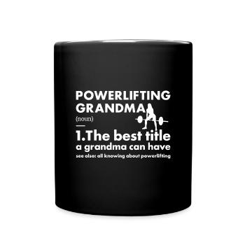 Sport Grandma Powerlifting - Tasse einfarbig - Schwarz - Vorne