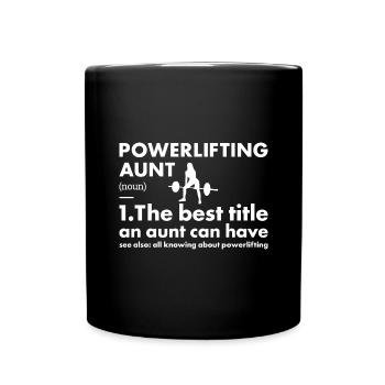 Sport Aunt Powerlifting - Full Colour Mug - black - Front