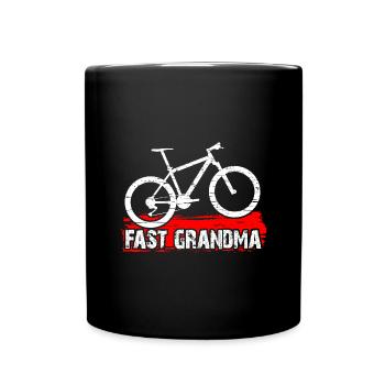 Quick granny on the bike - Full Colour Mug - black - Front