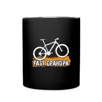 Grand-père rapide sur le vélo - Mug uni - noir - Devant