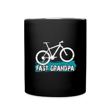 Grand-père rapide sur le vélo - Mug uni - noir - Devant