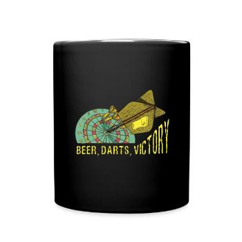 Beer, Darts, Victory - Full Colour Mug - black - Front