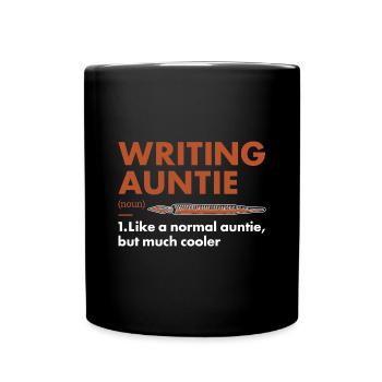 Writer Auntie Definition Writing - Full Colour Mug - black - Front