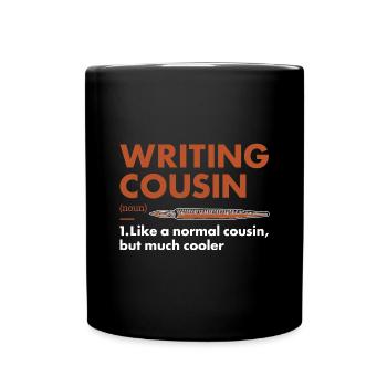Writer Cousin Definition Writing - Full Colour Mug - black - Front