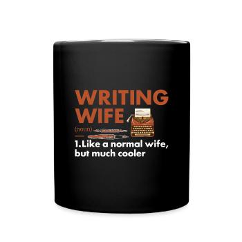 Writer Wife Definition Writing - Full Colour Mug - black - Front