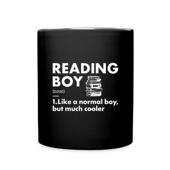 Lecteur Garçon Définition Lecture - Mug uni - noir - Devant