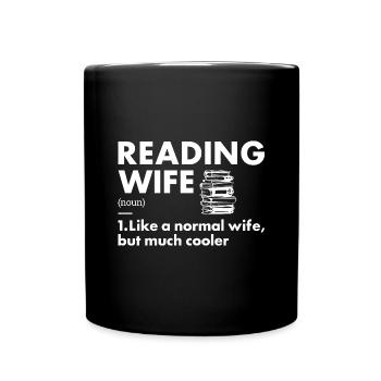 Reader Wife Definition Reading - Full Colour Mug - black - Front