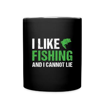 Fisher I Like Fishing - Full Colour Mug - black - Front