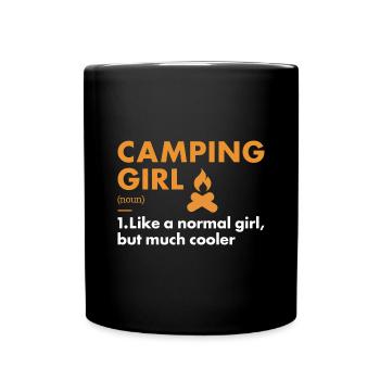 Camper Girl Definition Camping - Full Colour Mug - black - Front