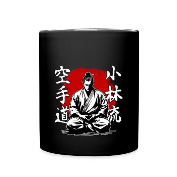 Samurai Shorin Ryu Karate Kampfkunststil - Tasse einfarbig - Schwarz - Vorne