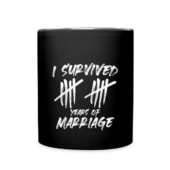 I Survived 10 Years of Marriage Funny - Full Colour Mug - black - Front