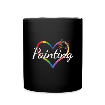 Painter Heart Painting - Tasse einfarbig - Schwarz - Vorne