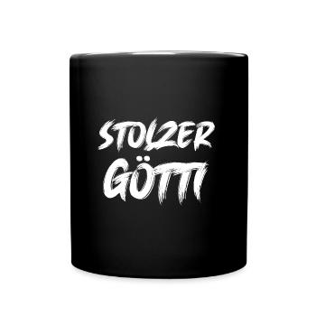 Stolzer Götti Bester Götti der Welt Patenonkel - Tasse einfarbig - Schwarz - Vorne