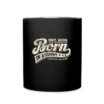 Né(e) en août 2006 - Anniversaire - Cadeau - Mug uni - noir - Devant