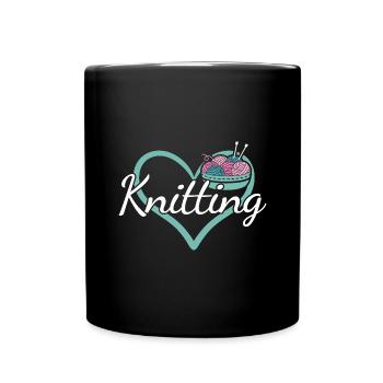 Tricoteur Coeur Tricot - Mug uni - noir - Devant