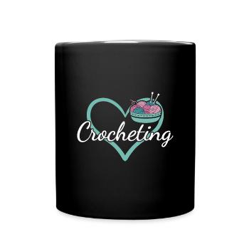 Crocheter Heart Crocheting - Tasse einfarbig - Schwarz - Vorne