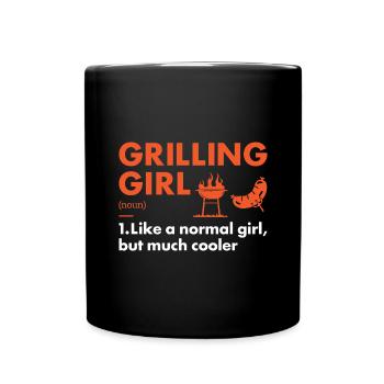Griller Girl Definition Grilling - Tasse einfarbig - Schwarz - Vorne