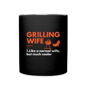 Griller Wife Definition Grilling - Full Colour Mug - black - Front