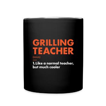 Griller Enseignant Définition Grillades - Mug uni - noir - Devant