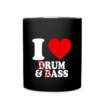 J’aime Drum & Bass Rhum Ass Funny Heart - Mug uni - noir - Devant