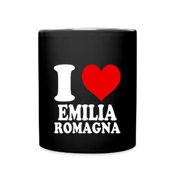 I love Emilia Romagna Herz Region Italien Lustig - Tasse einfarbig - Schwarz - Vorne