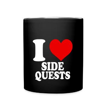 Ich liebe Side Quest Online RPG Spiel Funny Heart - Tasse einfarbig - Schwarz - Vorne