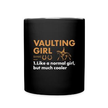 Vaulter Girl Definition Vaulting - Full Colour Mug - black - Front