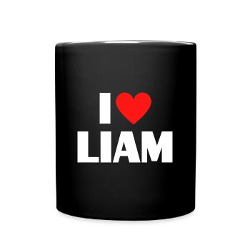 I Love Liam Red Heart Love Fan Gift - Full Colour Mug - black - Front
