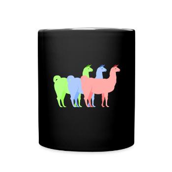 Llama alpaca - Full Colour Mug - black - Front