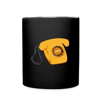 Phone Retro - Full Colour Mug - black - Front