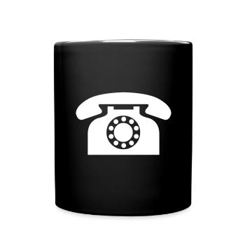 retro Telefon - Tasse einfarbig - Schwarz - Vorne