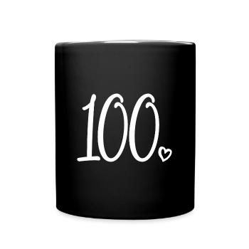 100th Birthday Women 100 Years Old Cute Number 100 - Full Colour Mug - black - Front